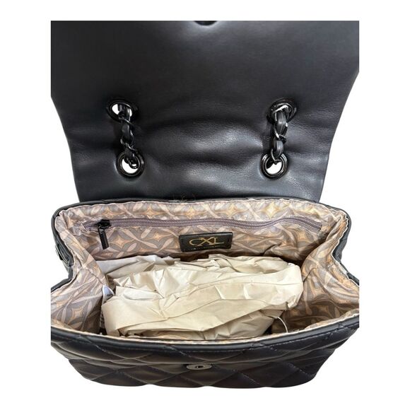 NWT Christian Lacroix Beckon Quilted Shoulder Crossbody Vegan Minimalist Black - Picture 6 of 8